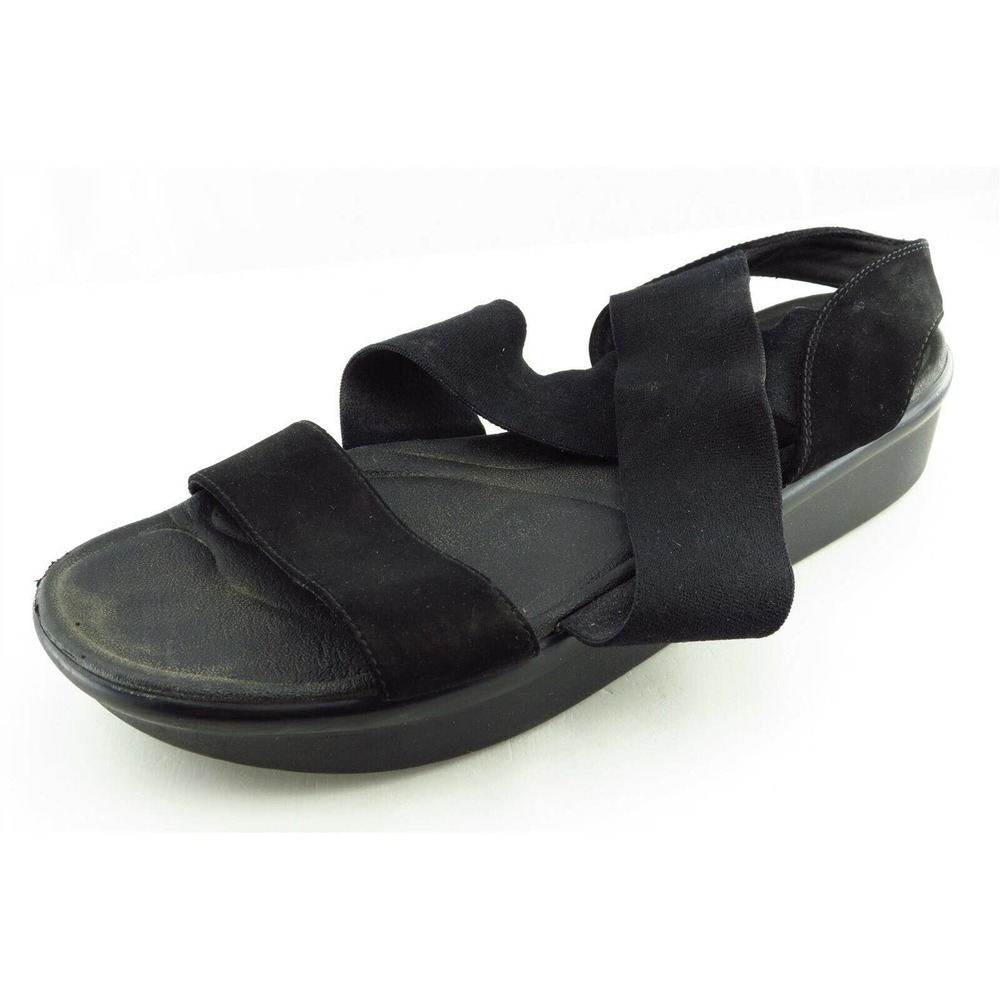 Skechers Size 9 M Black Slingback Leather Women Sandal Shoes